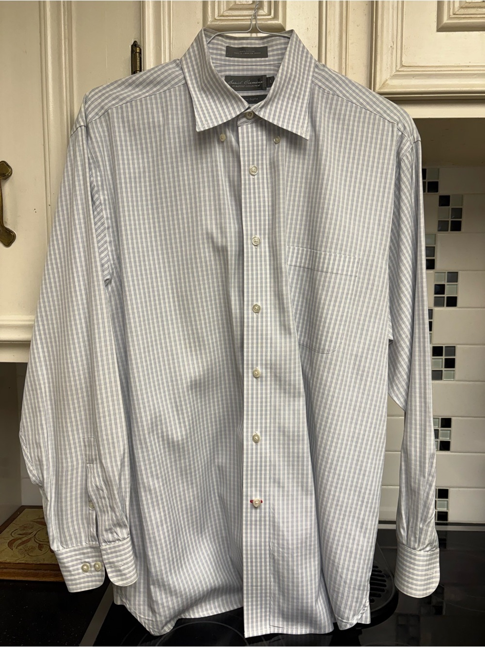 Daniel Cremieux Classic Men's Light Blue Checked Dress Shirt